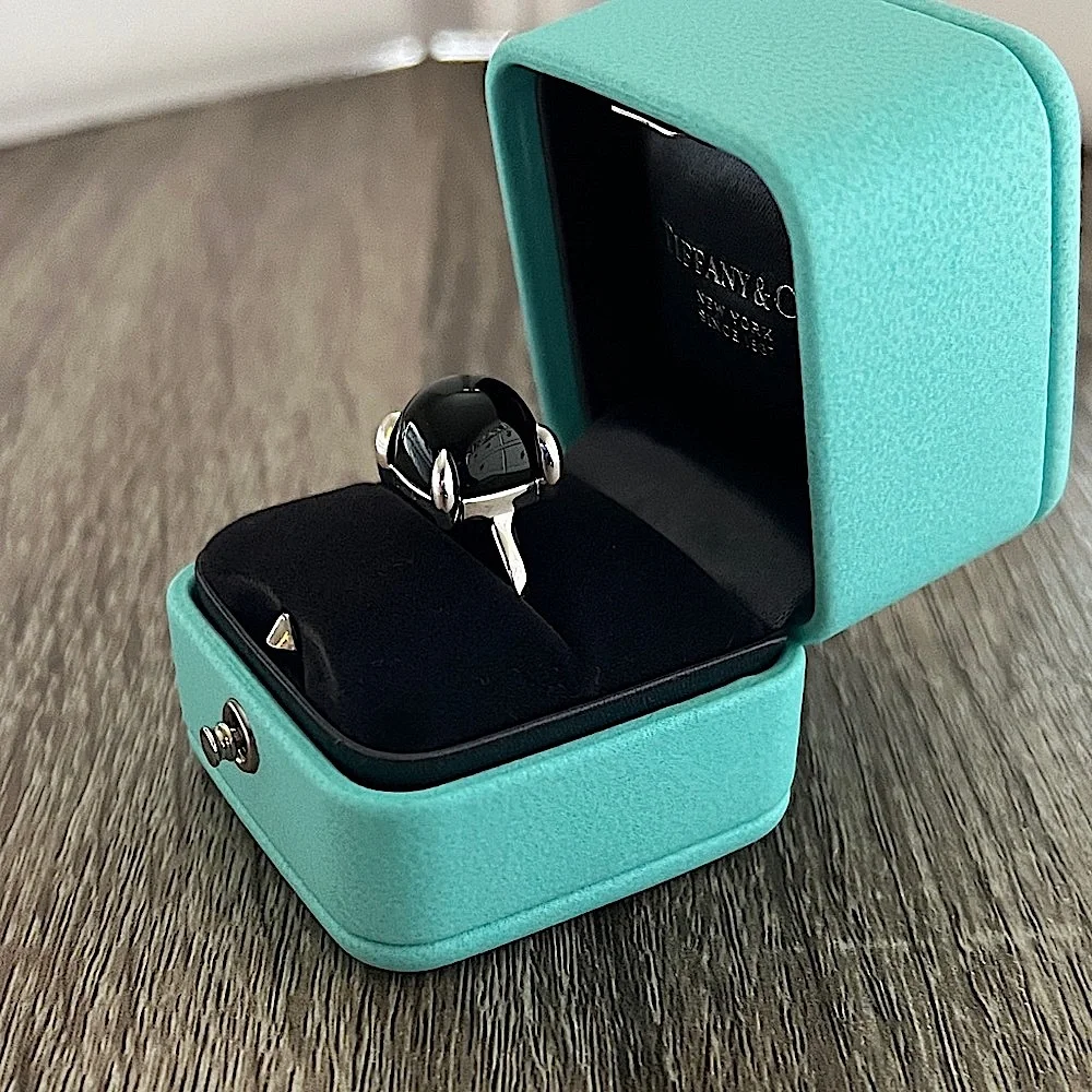 Black onyx‎ Paloma Picasso sugar stack ring